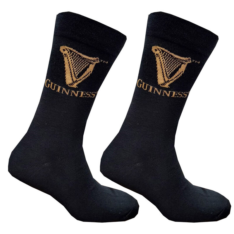 Official Guinness Harp Designed 2 Pack Socks In Guinness Can, Black Colour